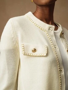 Vesra Women's Versatile High-Quality Knitted Cardigan Sweater, Autumn/Winter Fall Cloth For Women - Apricot - View 3