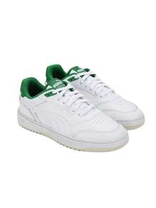 Puma Doublecourt Unisex Sneakers Green White 393284 - White and green - View 2