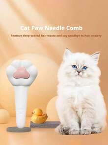 PETSIN 1 Cute Cat Claw De-Shedding Comb, Sunflower De-Shedding Comb, One-Button Floating Hair Removal Comb, Pet Massage Comb, Cat Cleaning, Cat Pin Brush, Pet Brush, Dog Hair Brush, Pet Brush, Pet Supplies - Multicolor - View 12