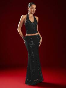 Hauture Elegantes, sexy Jacquard-Trägertop mit Rückenausschnitt - Sommer, Halloween, Nachtausgang