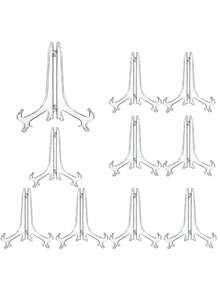 5pcs/Set Clear Plastic Plate Hanger, Plate Holder, Plate Display Stand, Tray Rack - Clear - View 1
