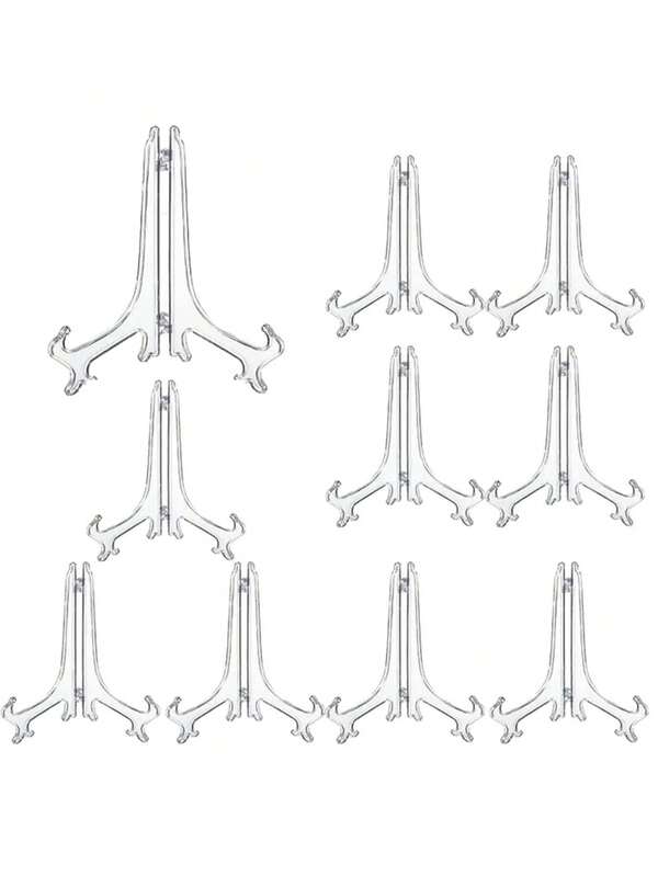 5pcs/Set Clear Plastic Plate Hanger, Plate Holder, Plate Display Stand, Tray Rack