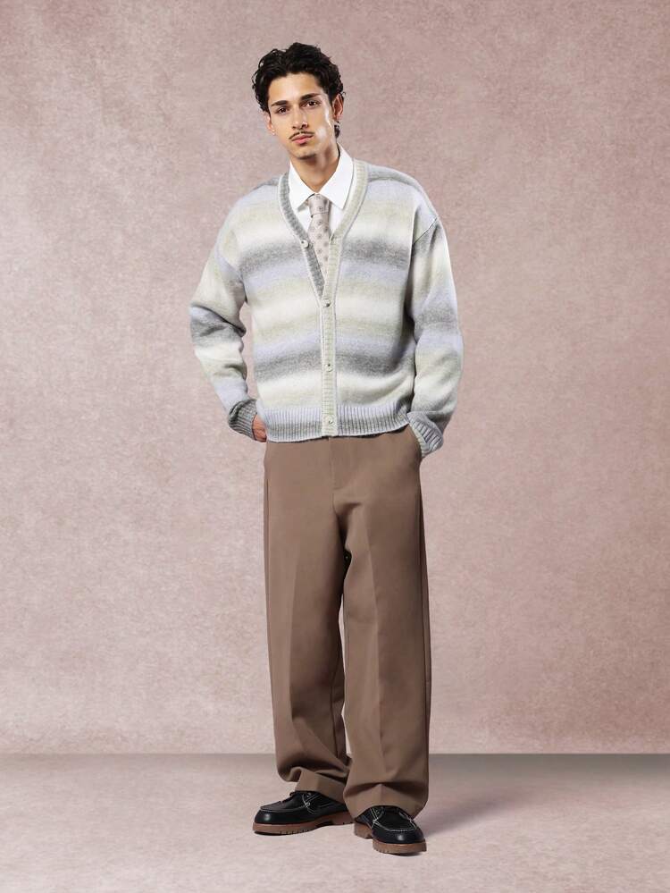 Space-Dyed-Strickcardigan mit Knopfleiste vorne