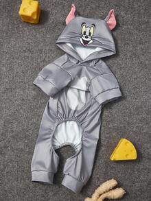 TOM & JERRY X SHEIN 1pc Cartoon Character Cosplay Pet Jumpsuit, Loungewear, Pajamas, Cat/Dog Clothes, Size XXS-XXXXL, Extra Small, Extra Large, Cosplay