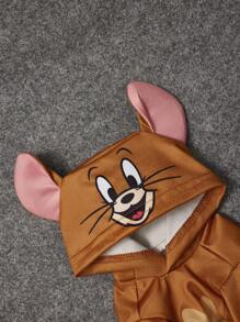 TOM & JERRY X SHEIN 1pc Cartoon Character Cosplay Pet Jumpsuit, Loungewear, Pajamas, Cat/Dog Clothes, Size XXS-XXXXL, Extra Small, Extra Large, Cosplay