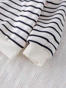 Cozy Pixies Felpa con cappuccio a maniche lunghe per bambino, con colletto a rever, chiusura con chiusura lampo, in maglia morbida, con motivo a strisce e cavallo cartoni animati