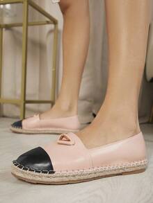 SHUZIA 女式拼色低帮平底鞋 - 杏色 - 查看 1