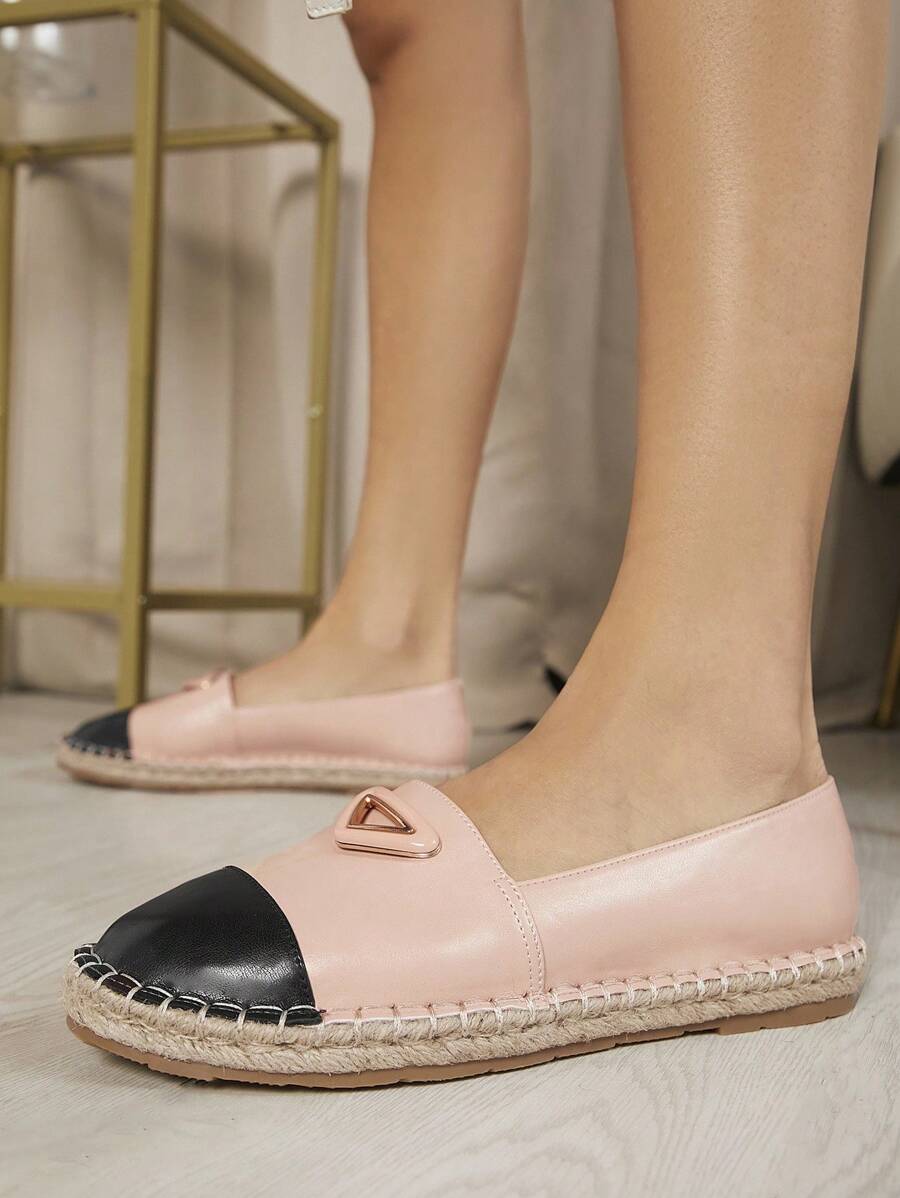 SHUZIA 女式拼色低帮平底鞋 - 杏色 - 查看 1