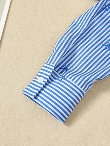 GlowEve 女士长袖纽扣休闲优雅衬衫，适合返校、通勤、工作、街头穿着、秋冬季 - 彩色 - 查看 4