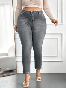EURMUSE 98%Cotton Plus High Waist Skinny Jeans