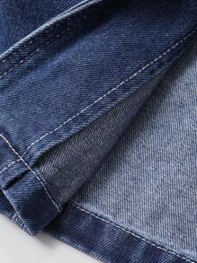 Livesso Women's Lace-Up Loose Casual Denim Jacket With Decorative Stitching Fall/Winter