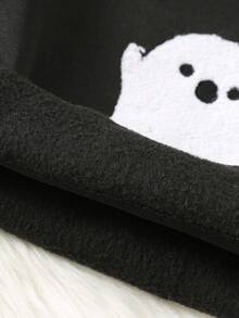 Roupas, blusas, moletons e fantasias para bebês meninos no outono e inverno: 1. Moletom de malha preto com estampa de fantasma 3D fofo e manga comprida, grosso e quente, adequado para ambientes internos, externos, esqui, uso diário, esportes, brincadeiras, festas, sessões de fotos, feriados, Halloween. 2. Moletom de manga comprida estilo básico, confortável, versátil e simples com letras gráficas, adequado para outono/inverno em ambientes internos, externos, diário, esportes, brincadeiras e festas. - Preto - Ver 4