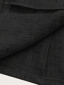 Ellevyn 女式无袖金属玫瑰纽扣衬衫，法式风格，休闲通勤衬衫，美观大方，夏季 - 黑色 - 查看 4