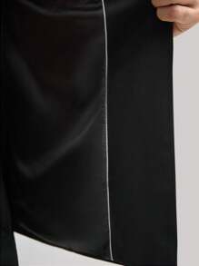 OFFICEAU Men's Casual 3/4 Sleeve Blazer, Korean Stylish Loose Fit Lightweight Suit Jacket, Old Money - Black - View 7