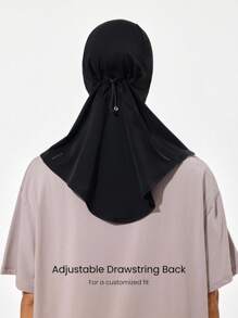 GLOWMODE Goal Chaser Stretchy Sweat-Wicking Breathable Reflective Adjustable Tie Mesh Performance Hijab Headscarf Running Training Gym Daily Active - Black - View 2