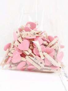 10/20/50PCS Heart-Shaped Wooden Clothespins,Wooden Clips For Photo Clips , Mini Decorative Wooden Pegs, For Crafts, Drying Clothes, Photo Folder, Wedding Party Favors, Hanging Postcards, DIY Decor, Clothes Pins, Family Wedding Valentine's Day Decoration Stationery Decoration, Useful Gadgets - Multicolor - View 29