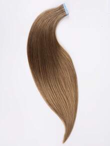 20pcs 50g Tape In Hair Extension, 100% Real Remy Human Hair Extension For Salon Silky Seamless Invisible Skin Weft Tape Ins,  For Thinning Hair Woman Natural Look  Can Be Reused ,For Fine Or Thin Hair ,Add Volume, 10# Medium Golden Brown Color - S10 - View 8