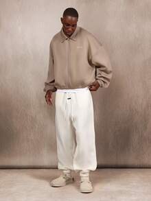 SUMWON Crop Fit Premium Lightweight Track Jacket Zip Up Outerwear Minimalist Style Fall Spring Essential Streetwear Collar Regular Fit Casual Daily Wear - Camel - View 4