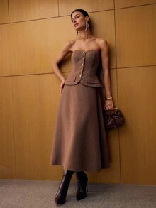 MOTF PREMIUM WOOL AUTUMN/WINTER A-LINE TUBE DRESS