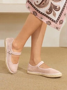 Styleloop Giày dệt đế bằng cho nữ, phong cách Bohemian cho trang phục du lịch - Hồng - Xem 4