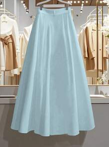 Franclia Women's Simple Romantic And Elegant Style French Casual Versatile Graduation Skirt Summer Casual Spring For University Fall - Baby Blue - View 2