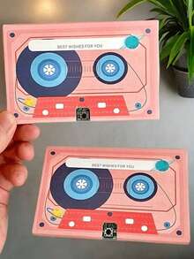1pc Tape Recording Greeting Card Wedding Invitations Cassette Tapes Casettes Tape Voice Recordable Talking Audio Greeting Birthday Greeting Blessing Greeting Cards Cards.