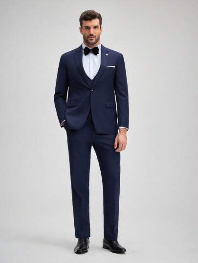 Officeau Completo da uomo Darouomo, vestibilità slim, per abbigliamento da lavoro, set da 3 pezzi Drv6158, formale business, abito stile "old money" con pantaloni, blazer e gilet, adatto per matrimoni in primavera ed estate