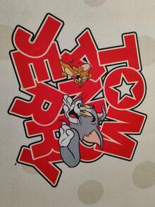 TOM & JERRY X SHEIN Alfombra de baño con diseño de letras y dibujos animados - Almohadilla de diatomita de secado rápido para baño/cocina - Multicolor - Ver 3