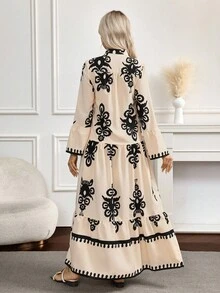 SHEIN Maternity Floral Print V-Neck Flare Sleeve Casual Loose Dress - Multicolor - View 2