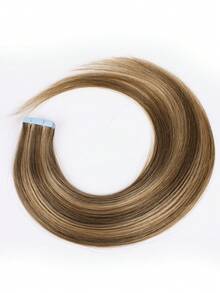 20pcs 50g Tape In Hair Extension, 100% Human Hair Extension For Salon Silky Seamless Invisible, Invisible Tape 6P27# Light Brunette Brown To Honey Blonde Balayage Highlight  Color, For Thinning Hair Woman Natural Look Top Salon Quality ,Back To School Season  ,Holiday Shopping Season, Can Be Reused ,For Fine Or Thin Hair ,Add Volume - S6/27 - View 8