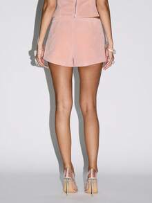 KIZN High Waisted Suede Shorts Summer Festival Beach Casual Mini Short Pants With Side Pockets Resort Holiday Vacation Apparel Spring Collection