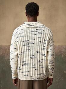 Cárdigan casual para hombre AKNOTIC - Estilo relajado - Adecuado para otoño/invierno - Versátil, Navidad - Albaricoque - Ver 5