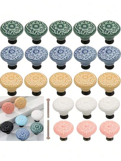 10pcs Drawer Knobs, Highly Attractive Cabinet Knob Pull Minimalist Handle , Stainless Steel Porcelain Ceramic Kitchen Cabinet Vintage Handle, Cabinet Bathroom Modern Door Handle,Kitchen Creative Drawer Furniture Hardware