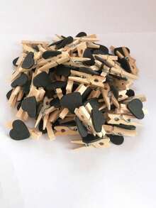10/20/50PCS Heart-Shaped Wooden Clothespins,Wooden Clips For Photo Clips , Mini Decorative Wooden Pegs, For Crafts, Drying Clothes, Photo Folder, Wedding Party Favors, Hanging Postcards, DIY Decor, Clothes Pins, Family Wedding Valentine's Day Decoration Stationery Decoration, Useful Gadgets - Multicolor - View 33