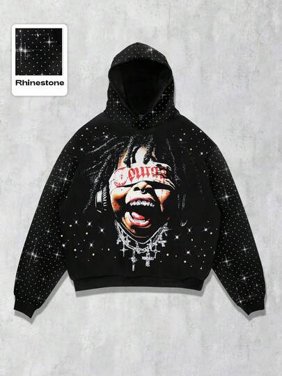 Street Life Unisex Cross Graphic Casual Punk Street Style Long Sleeve Hoodie, Autumn/Winter