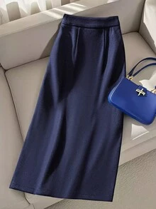 GlowEve 女士时尚前扣开襟半身裙，适合通勤