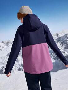 In My Nature 女士撞色拼布连帽户外雨衣夹克