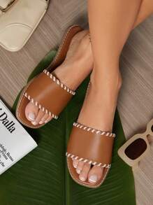 Women's Fashionable All-Match Flat Sandals - Camel - View 4