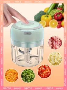 JMMO Electric Mini Garlic Chopper With A Capacity Of 8.45 Ounces, USB Charging, Meat Blender And Garlic Grinder. It Is A Powerful Tool For Crushing Ginger And Vegetables, With A Switch And Thickened Design.