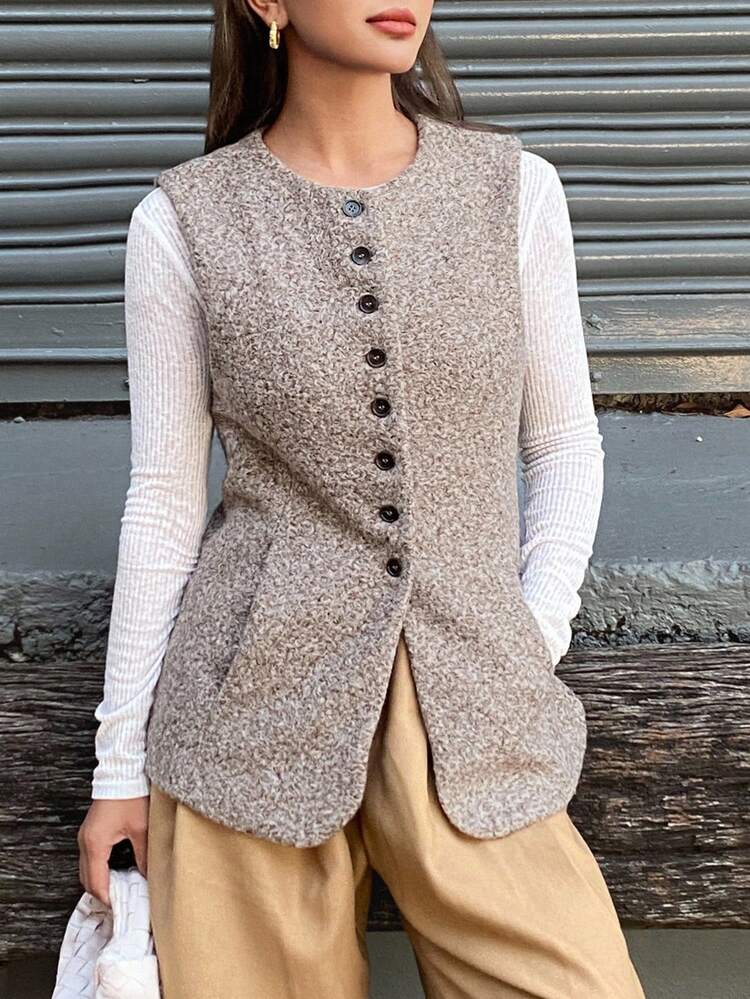 Women's Sleeveless Waist Cinched Gardening Casual Vest, Fitted & Elegant Jacket Vest Women Coats