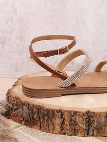 SHUZIA Women's Fashionable Flat Sandals - Camel - View 4