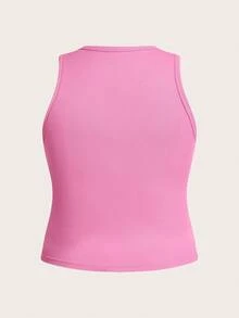 SHEIN EZwear 2件套大码粉色无袖长裙 - 粉色 - 查看 5