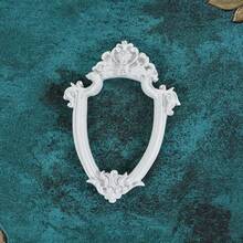1pc White European Victorian Style Retro Mini Photo Frame Jewelry, Small Photo Frame Shooting Props, Jewelry Positioning Frame, Earrings, Necklaces, Jewelry Placement Props