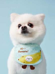 PETSIN 1 pieza Mascota Gato Perro Pañuelo universal ajustable con ilustración de dibujos animados de frutas, lindo escurridor de babas - Multicolor - Ver 8