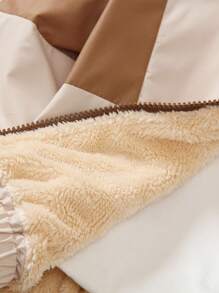 SHEIN Genkimix Kids 2 件套休闲运动羊毛连帽衫和裤子，适合日常穿着、上学、运动、户外活动、秋冬季