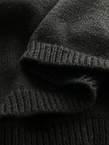 Maweii Plus Size Casual Solid Color Hollow Knit Sweater And Shorts Set Fall Winter Cloth For Women Autumn - Black - View 8