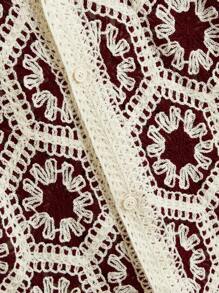 EASEVO Plus Size Men Floral Jacquard Short Sleeve Single-Breasted Casual Knit Cardigan , Fall Winter