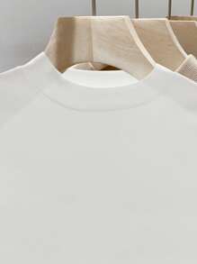 SHEIN 女式修身高领长袖打底T恤，秋季 - 白色 - 查看 4