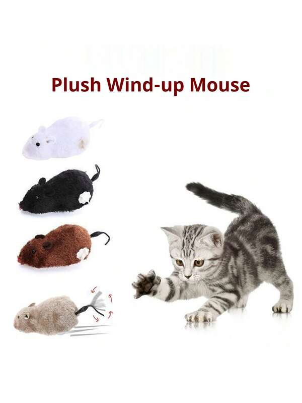 PETSIN 1 Piece Of Plush Spring Mouse, Cat Teasing Chain Mouse Toy, Running Mouse, Self-Entertaining And Amusing Cat Toy, Cat Toy, Pet Toy