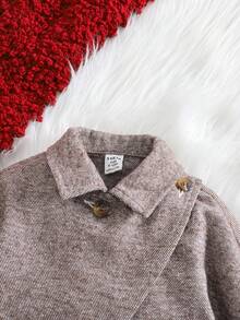 SHEIN Babygirl Urban School 可爱灰色长袖夹克和百褶裙套装 - 灰色 - 查看 5